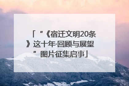 “《宿迁文明20条》这十年·回顾与展望”图片征集启事