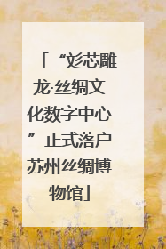 “彣芯雕龙·丝绸文化数字中心”正式落户苏州丝绸博物馆