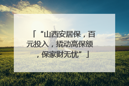 “山西安居保，百元投入，撬动高保额，保家财无忧”