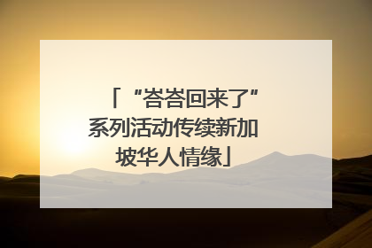 “峇峇回来了”系列活动传续新加坡华人情缘