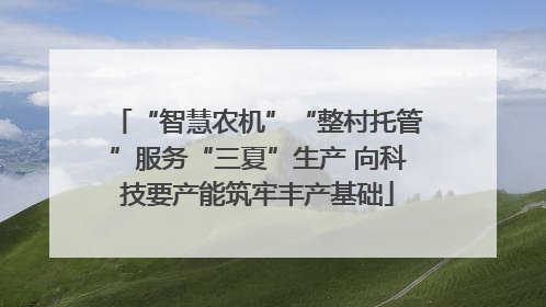 “智慧农机”“整村托管”服务“三夏”生产 向科技要产能筑牢丰产基础