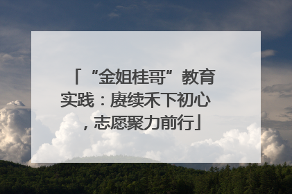 “金姐桂哥”教育实践：赓续禾下初心，志愿聚力前行