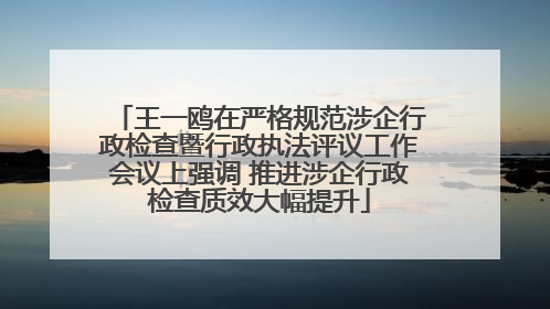 王一鸥在严格规范涉企行政检查暨行政执法评议工作会议上强调 推进涉企行政检查质效大幅提升