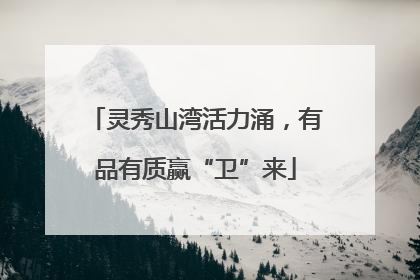 灵秀山湾活力涌，有品有质赢“卫”来