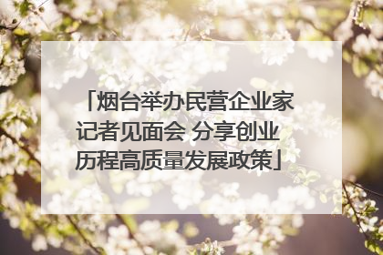 烟台举办民营企业家记者见面会 分享创业历程高质量发展政策