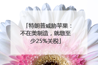 特朗普威胁苹果：不在美制造，就缴至少25%关税