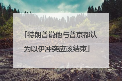 特朗普说他与普京都认为以伊冲突应该结束