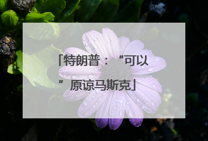 特朗普：“可以”原谅马斯克