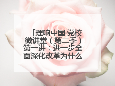 理响中国·党校微讲堂（第二季）第一讲：进一步全面深化改革为什么要聚焦推进中国式现代化