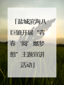 盐城滨海八巨镇开展“青春‘阅’燃梦想”主题宣讲活动