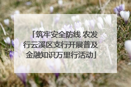 筑牢安全防线 农发行云溪区支行开展普及金融知识万里行活动