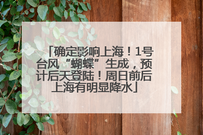 确定影响上海！1号台风“蝴蝶”生成，预计后天登陆！周日前后上海有明显降水