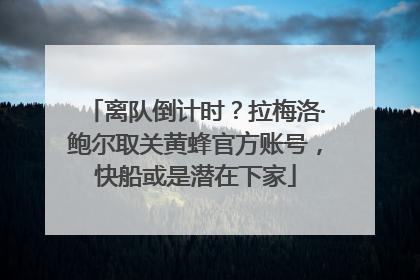 离队倒计时？拉梅洛·鲍尔取关黄蜂官方账号，快船或是潜在下家