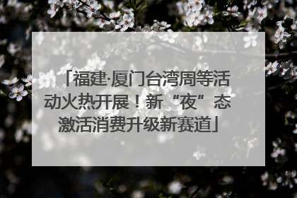 福建·厦门台湾周等活动火热开展！新“夜”态激活消费升级新赛道