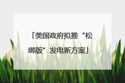 美国政府拟推“松绑版”发电新方案