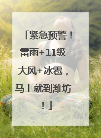 紧急预警！雷雨+11级大风+冰雹，马上就到潍坊！