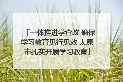 一体推进学查改 确保学习教育见行见效 太原市扎实开展学习教育