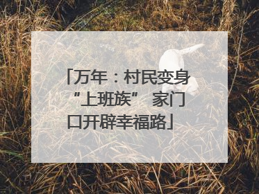 万年：村民变身“上班族” 家门口开辟幸福路