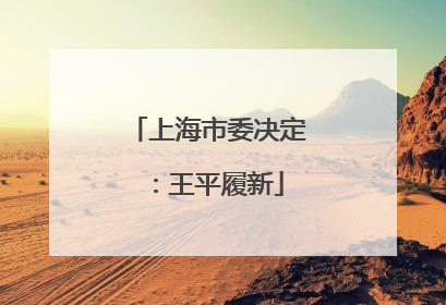上海市委决定：王平履新