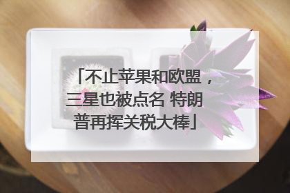 不止苹果和欧盟，三星也被点名 特朗普再挥关税大棒