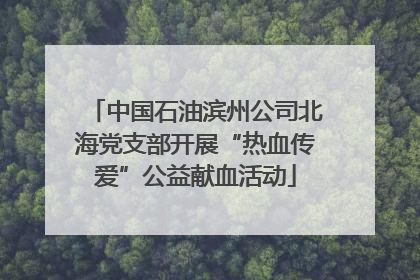 中国石油滨州公司北海党支部开展“热血传爱”公益献血活动