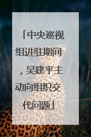 中央巡视组进驻期间，吴建平主动向组织交代问题