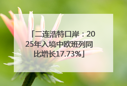 二连浩特口岸：2025年入境中欧班列同比增长17.73%