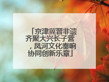 京津冀晋非遗齐聚大兴长子营，凤河文化奏响协同创新乐章
