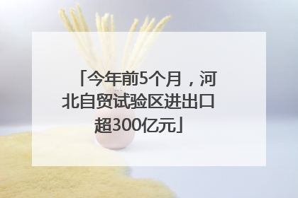 今年前5个月，河北自贸试验区进出口超300亿元