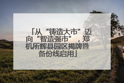 从“铸造大市”迈向“智造强市”，郑机所辉县园区揭牌暨备份线启用