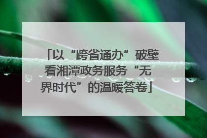 以“跨省通办”破壁 看湘潭政务服务“无界时代”的温暖答卷