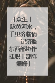 众生丨一脉黄河水，千里济临情——记济临东西部协作挂职干部陈姗姗