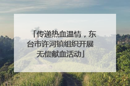 传递热血温情，东台市许河镇组织开展无偿献血活动