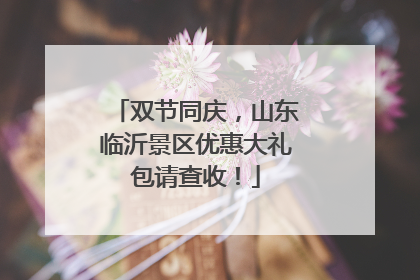 双节同庆，山东临沂景区优惠大礼包请查收！