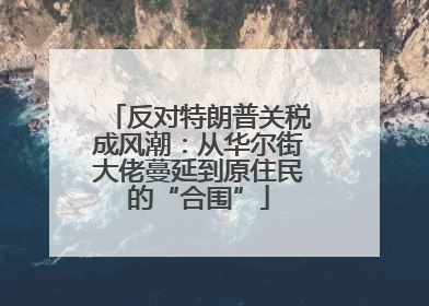 反对特朗普关税成风潮：从华尔街大佬蔓延到原住民的“合围”