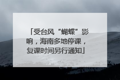 受台风“蝴蝶”影响，海南多地停课，复课时间另行通知