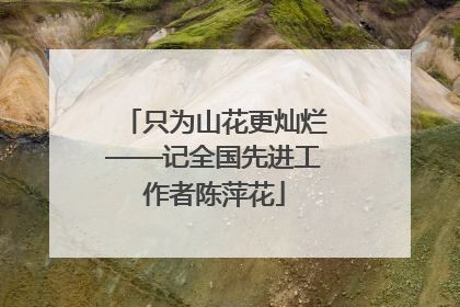 只为山花更灿烂——记全国先进工作者陈萍花
