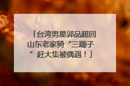 台湾男星郭品超回山东老家骑“三蹦子”赶大集被偶遇！