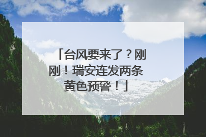 台风要来了？刚刚！瑞安连发两条黄色预警！