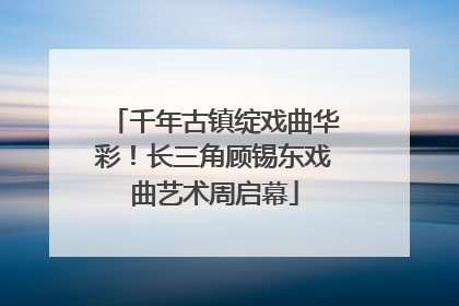 千年古镇绽戏曲华彩！长三角顾锡东戏曲艺术周启幕