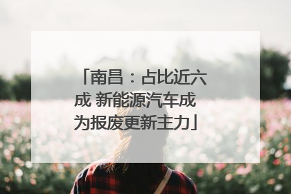 南昌：占比近六成 新能源汽车成为报废更新主力