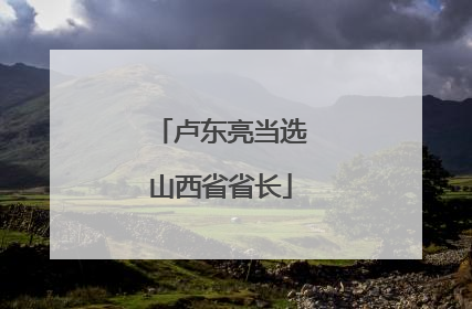 卢东亮当选山西省省长