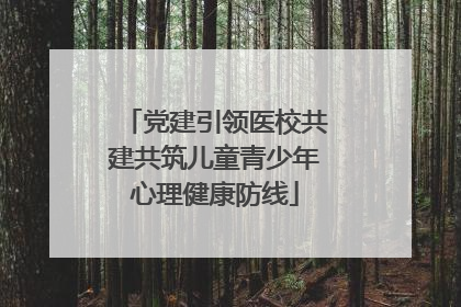 党建引领医校共建共筑儿童青少年心理健康防线