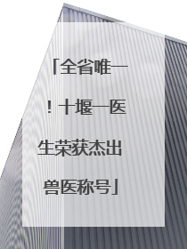 全省唯一！十堰一医生荣获杰出兽医称号