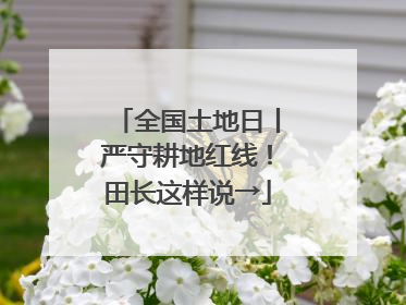 全国土地日丨严守耕地红线！田长这样说→