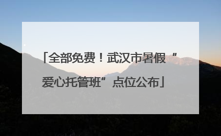 全部免费！武汉市暑假“爱心托管班”点位公布