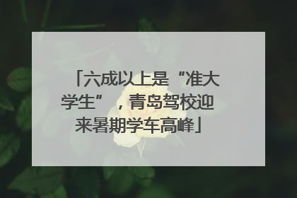 六成以上是“准大学生”，青岛驾校迎来暑期学车高峰