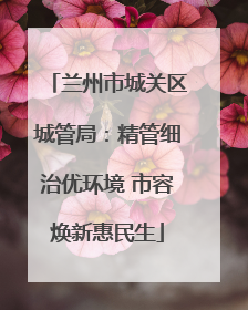 兰州市城关区城管局：精管细治优环境 市容焕新惠民生