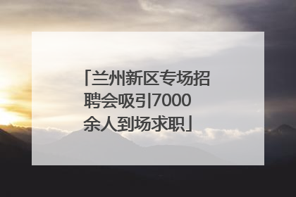 兰州新区专场招聘会吸引7000余人到场求职