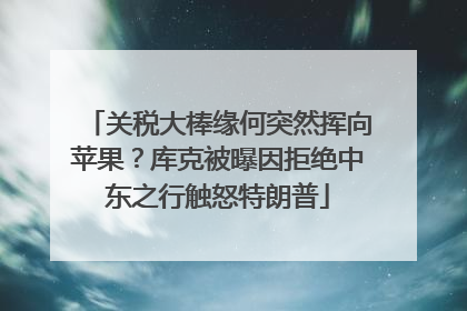 关税大棒缘何突然挥向苹果？库克被曝因拒绝中东之行触怒特朗普